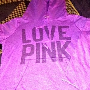 Pink hoodie a hold